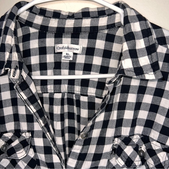 Croft & Barrow Women’s Buffalo Checked Button Down Shirt Size xl - Picture 5 of 7